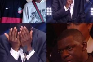 登贝莱发表感言时镜头给到落泪的好友，两人曾一起参加各青训梯队