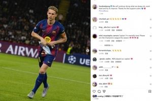 德容社媒鼓励球队：我们会继续坚持应该做的，并要提升表现