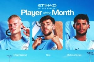 曼城10月最佳球员候选名单：哈兰德、尼科、努内斯入围